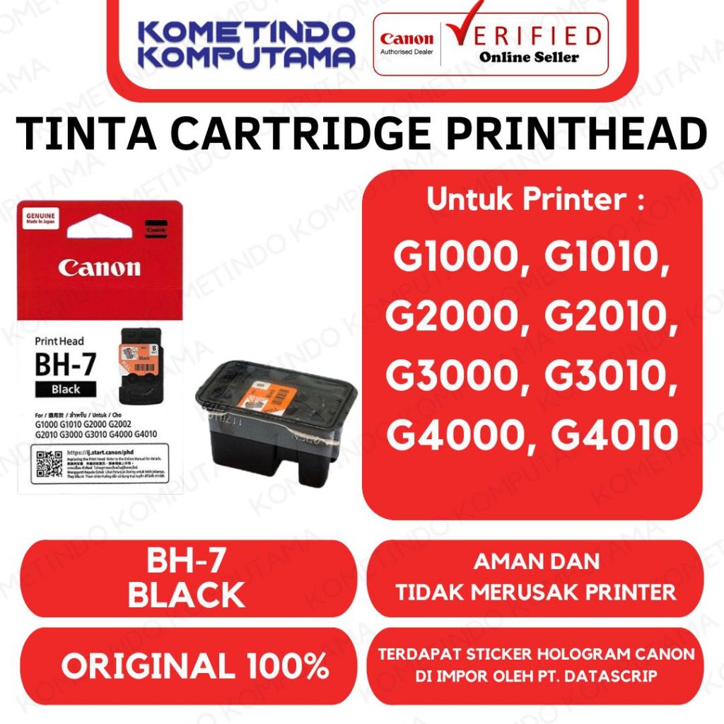 Jual BH7 BH7 BLACK Tinta Cartridge PRINTHEAD CANON 100 ORIGINAL HITAM