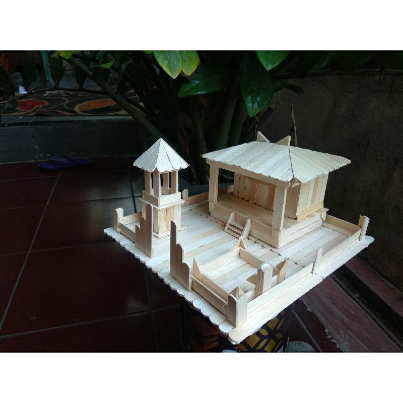 Jual Maket Miniatur Rumah Adat Bali dari Stik es Krim Shopee Indonesia