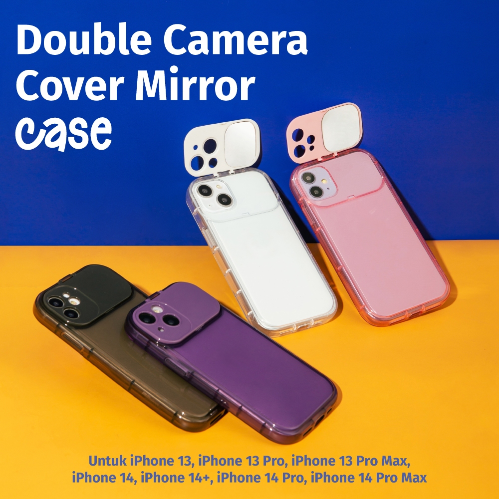 Jual Paddy Double Camera Cover Mirror Case For Iphone13-14 Series ...