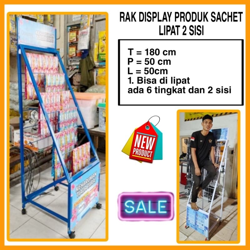 Jual Rak Display Produk Sachet Rak Display Lipat Rak Display Tungkat 2 ...