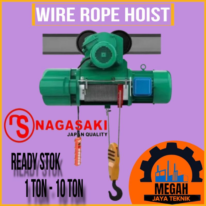 Jual ELECTRIC WIRE ROPE HOIST KAPASITAS 2 TON 12 MTR 380V/3 PHASE PLUS ...