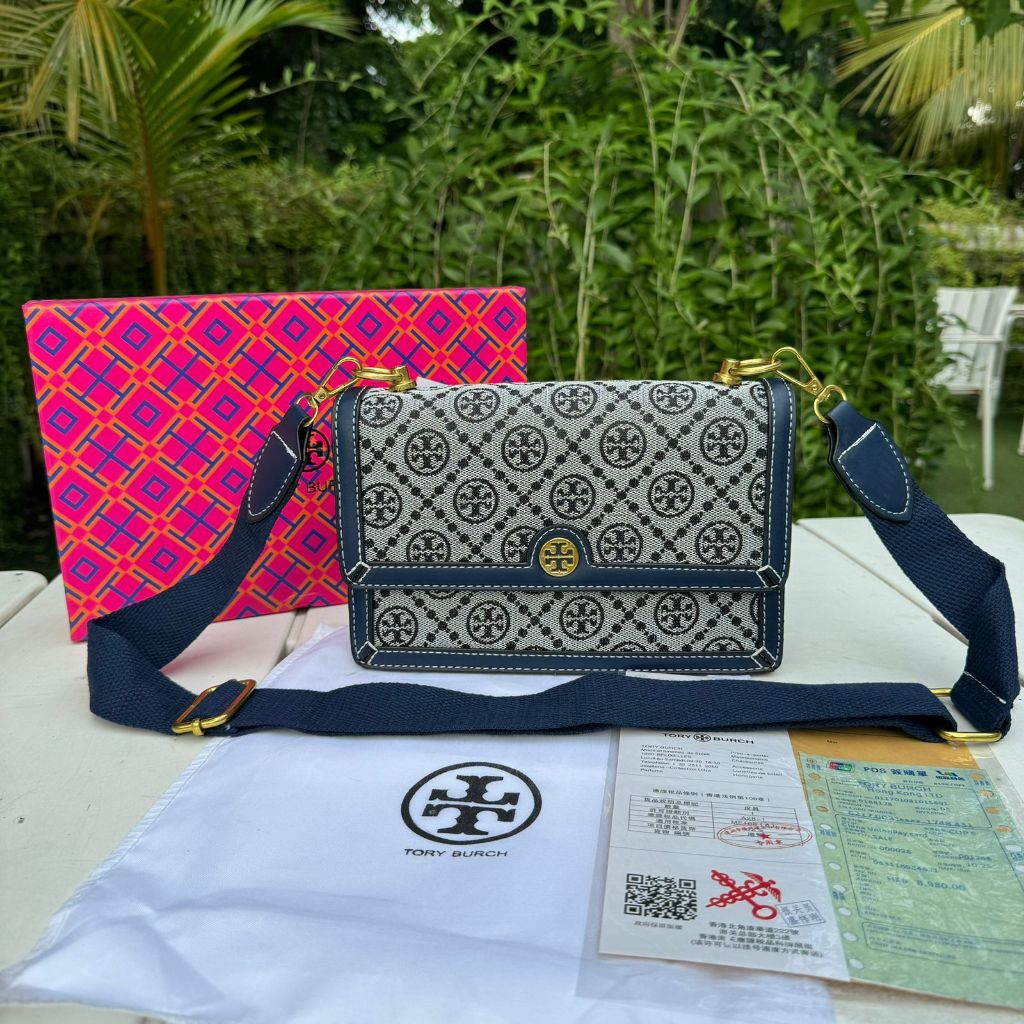 Jual Tory Burch T Monogram Jacquard Mini Crossbody Bag Free Box Shopee Indonesia 6679