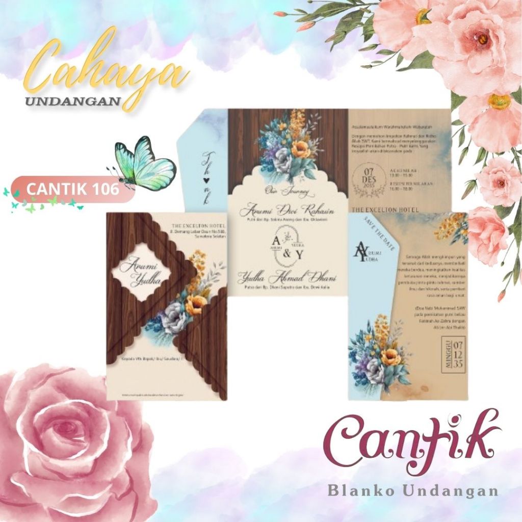 Jual Blangko Undangan Kertas Undangan Pernikahan CANTIK 106 Harga ...