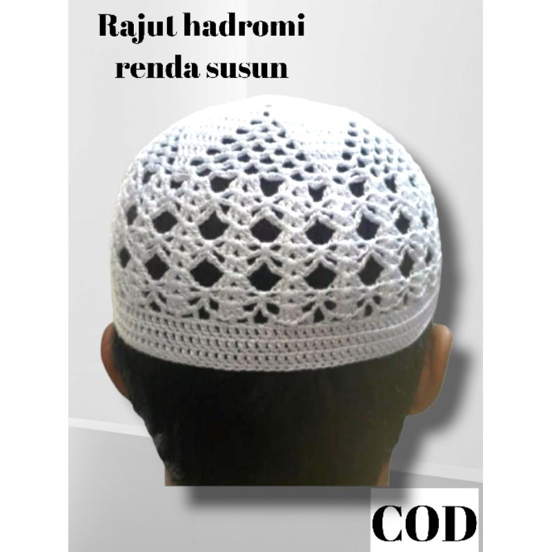 Jual peci rajut hadromi renda susun/rajut saudi/rajut madinah | Shopee ...