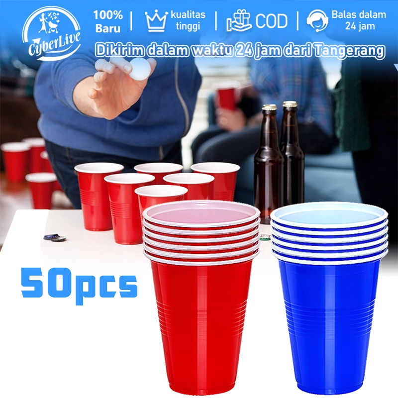 Jual 50pcs/Set Beer Pong Cup Party Game Set Table Tennis Ball Drink Cups Kit Shopee Indonesia