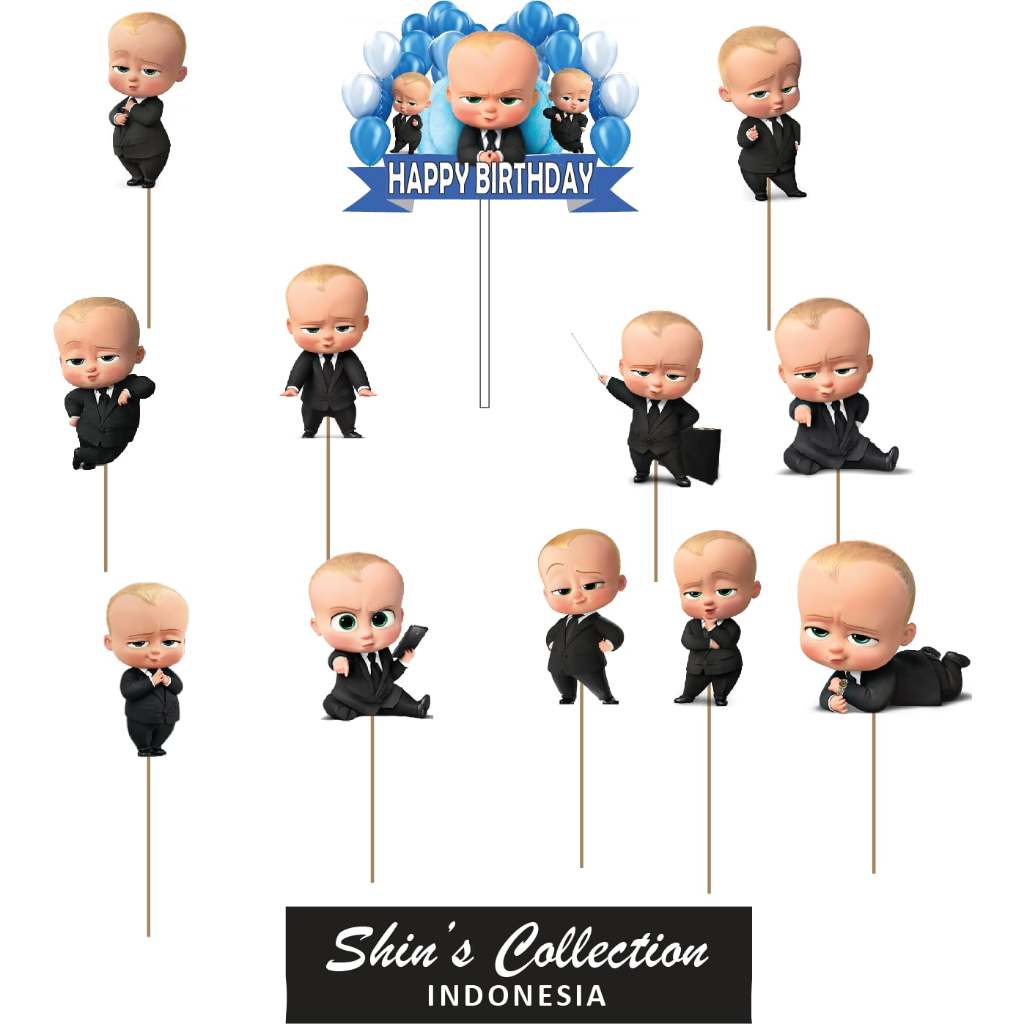 Jual Cake topper Boss baby 1 set isi 12 pcs | Shopee Indonesia