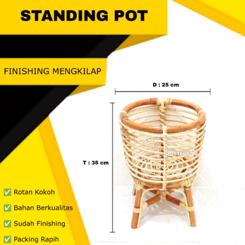 Jual TERMURAH Standing Pot Rotan Natural | Shopee Indonesia