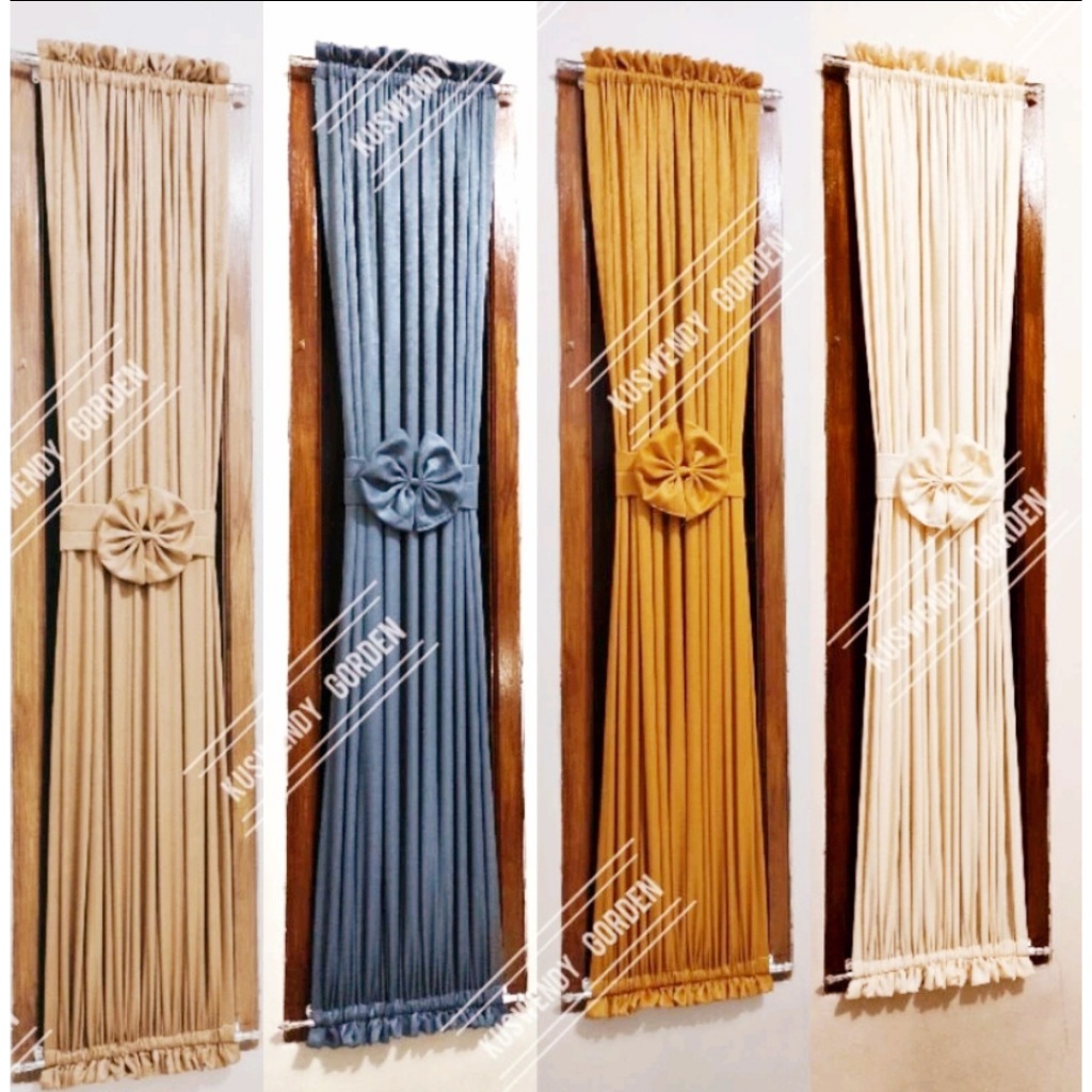 Gorden Kupu Kupu Polos Embos Pita Spiral Hordeng Jendela Pintu Tirai Minimalis