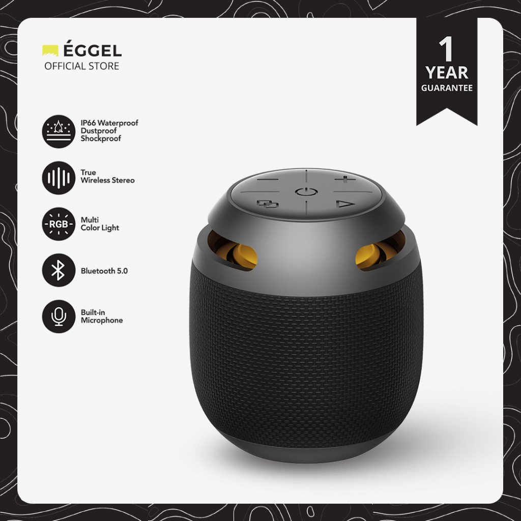 Jual Eggel Play Waterproof Bluetooth Speaker with RGB Light