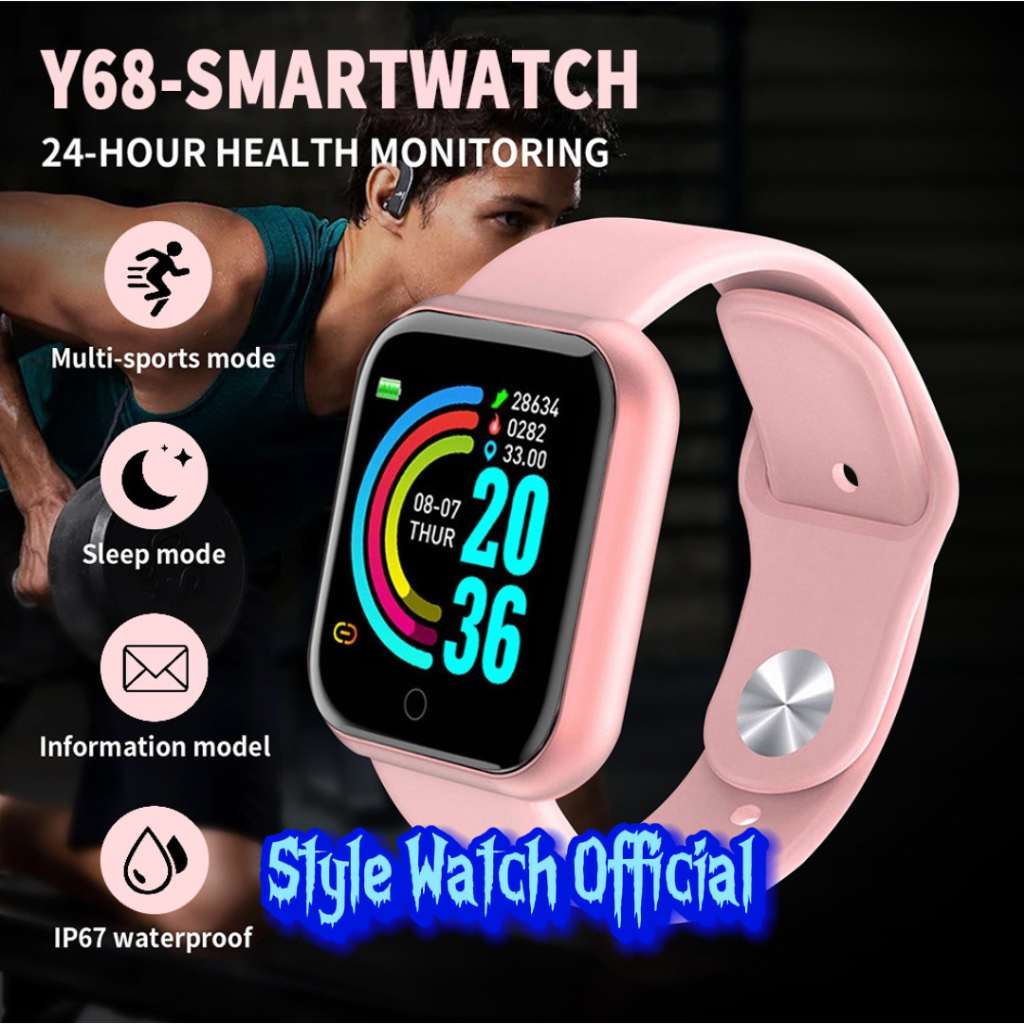 Jual {BISA COD} Jam Tangan Pintar Smartwatch Y68 Android Sport LED ...