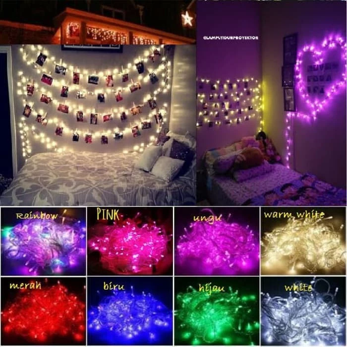 Lampu LED Rainbow 7 Warna 50 Bulb 5M Dekorasi | AutoStock