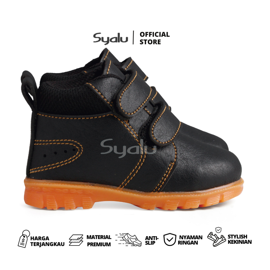 Syalu COD Sepatu Anak Laki Laki Model Boots Tinggi Safety JVR - Main Image