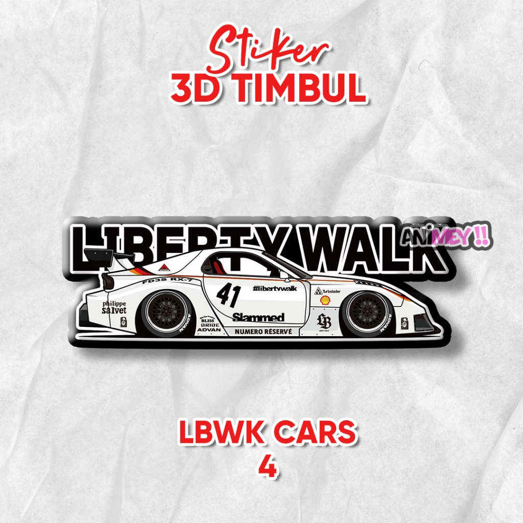 Jual Stiker Emblem 3D Timbul LBWK Cars / Stiker Anime Waterproof ...