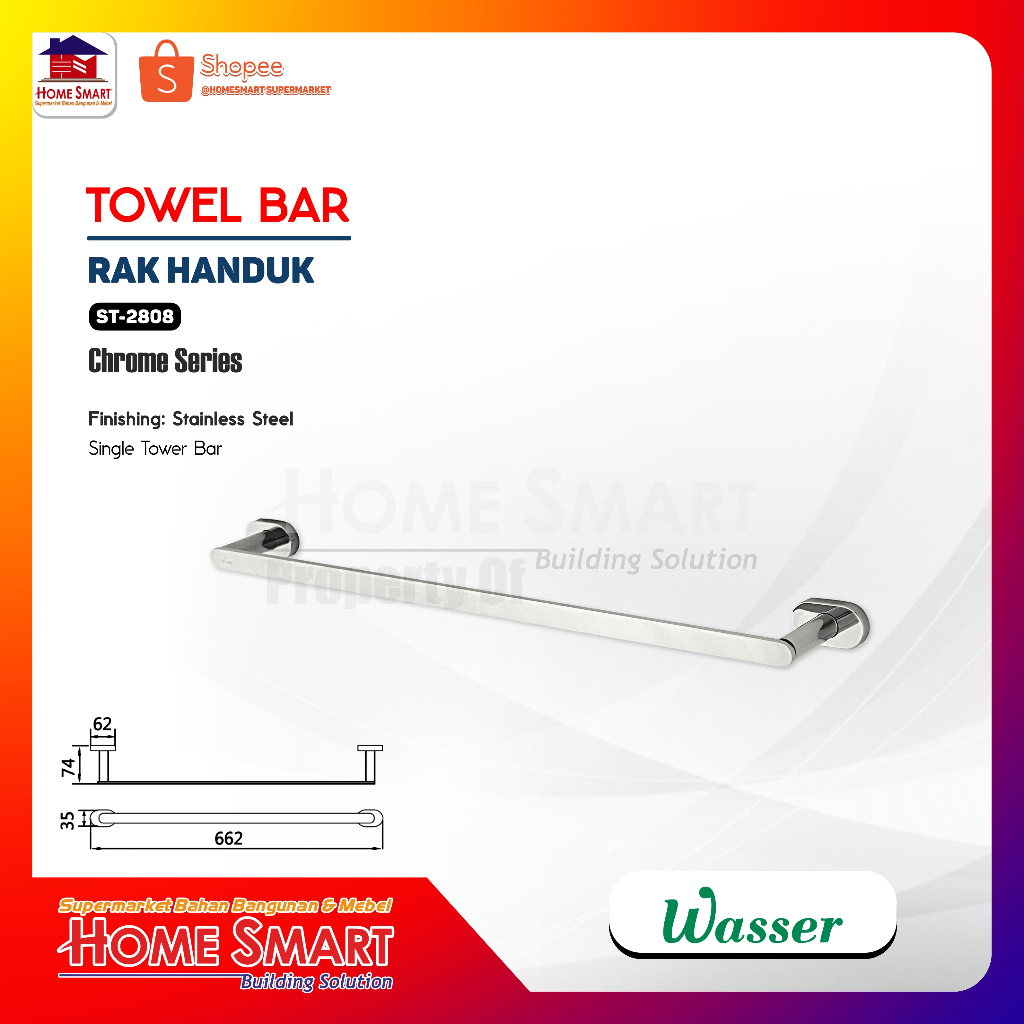 Jual Wasser Towel Bar - Rak Handuk ST 2808 | Shopee Indonesia
