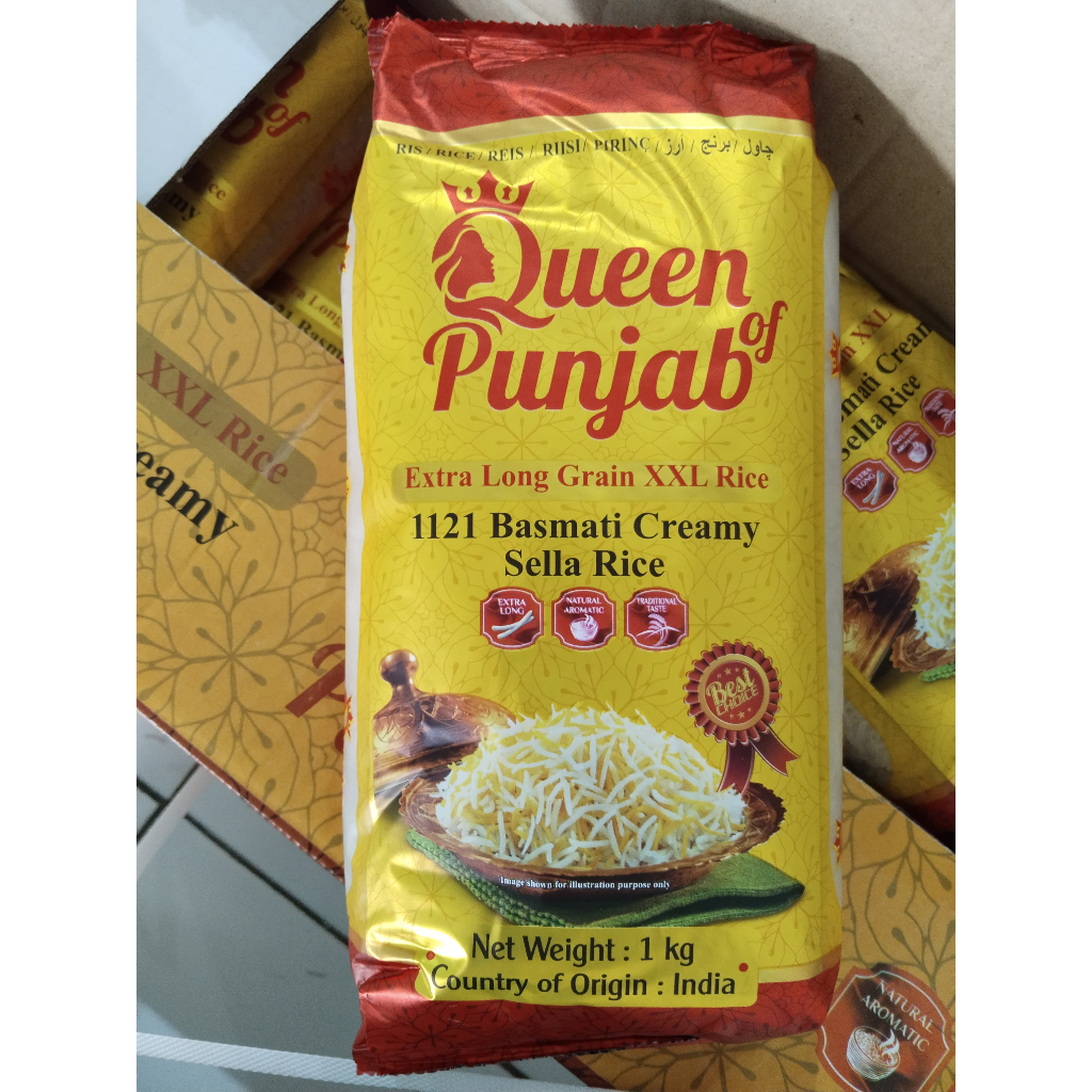 Jual Beras Basmati Queen Of Punjab 1kg Extra Long Grain XXL Rice 1121 ...
