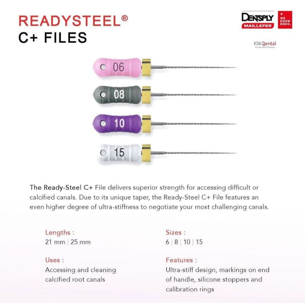 Jual KLIK DENTAL Dentsply Maileffer C+ File #21mm #25mm | Shopee Indonesia