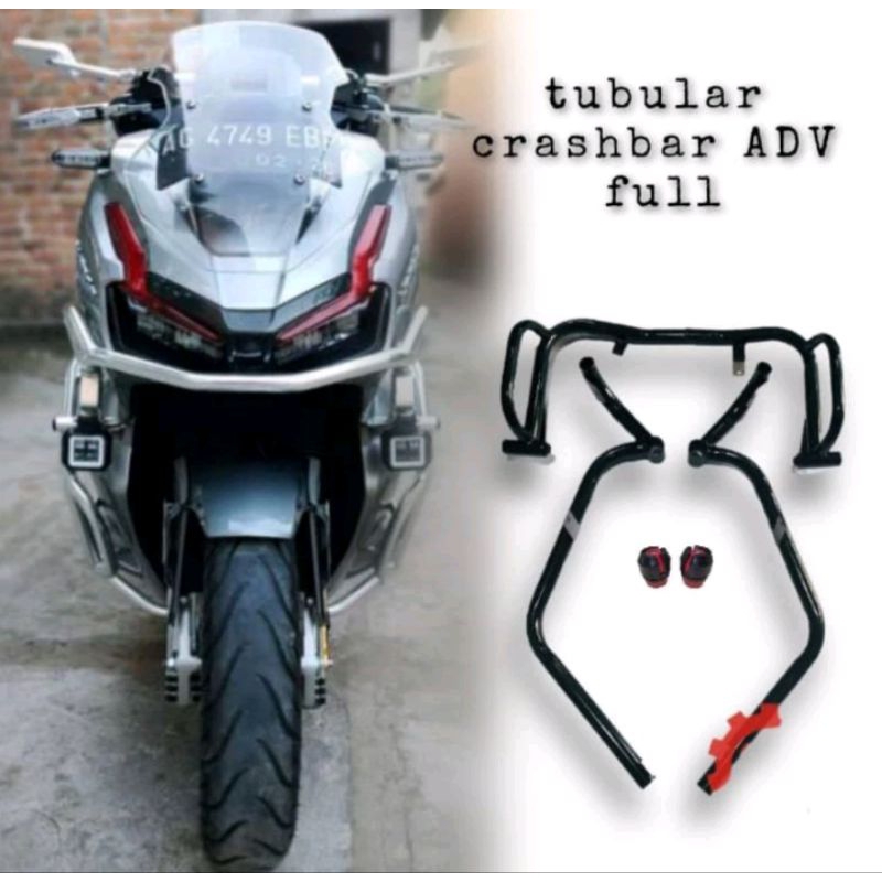 Jual Crashbar ADV 160 fullset model baru depan dan samping plus Jalu