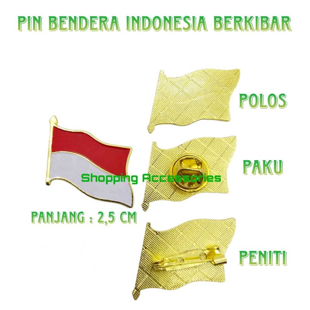 Jual Pin Bendera Merah Putih Berkibar A -1pcs | Shopee Indonesia