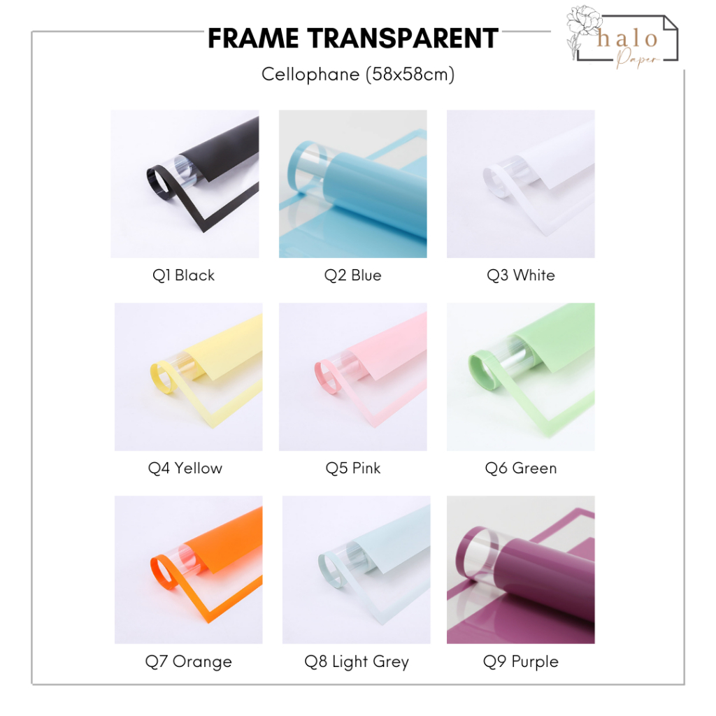 Jual (1 lembar) FRAME TRANSPARENT - OPP CELLOPHANE / LIST CELLOPHANE ...