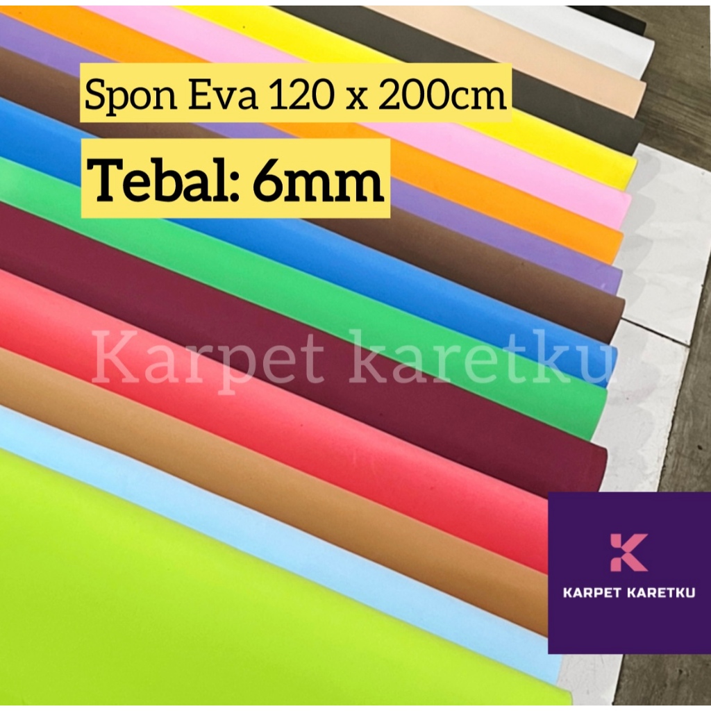 Jual Spon Eva POLOS // Warna Warni Tebal 6mm (120 x 200cm) // Eva Foam ...