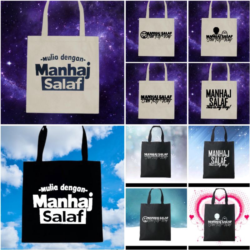 Jual pakai resleting tas tote bag manhaj salaf this my way, (BISA ...