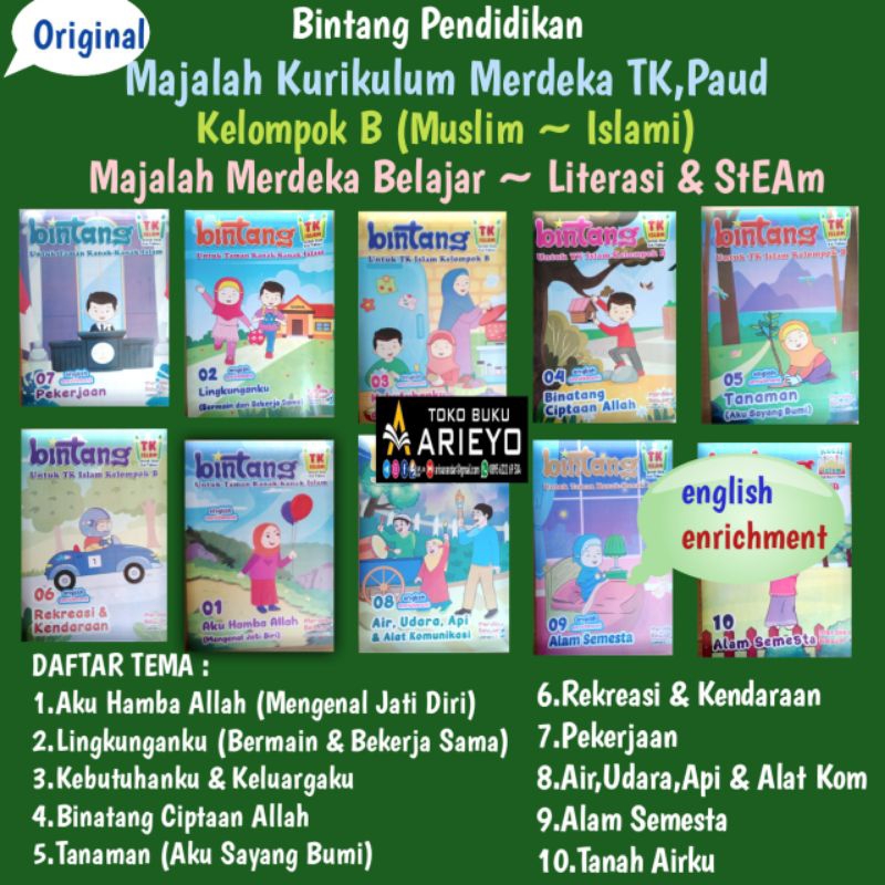 Jual Buku Paket Tk Paud Kurikulum Merdeka Isi Paket 10 Buku Tema Umum