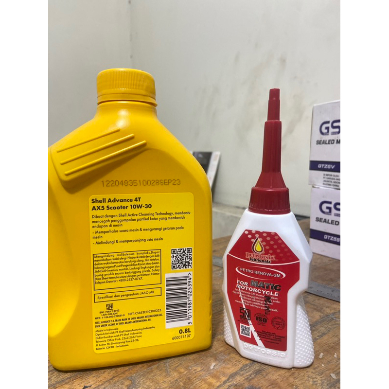 Jual Oli Shell Ax5 Matic Kuning 10W-30 + Gardan Petroasia 120ml Oli ...