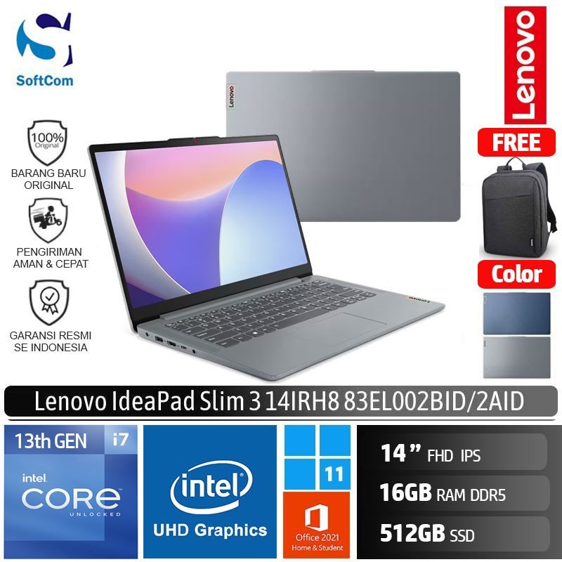Jual Lenovo IP3 Slim 3 2AID 2BID i7 13620H/16GB/512GB SSD/14