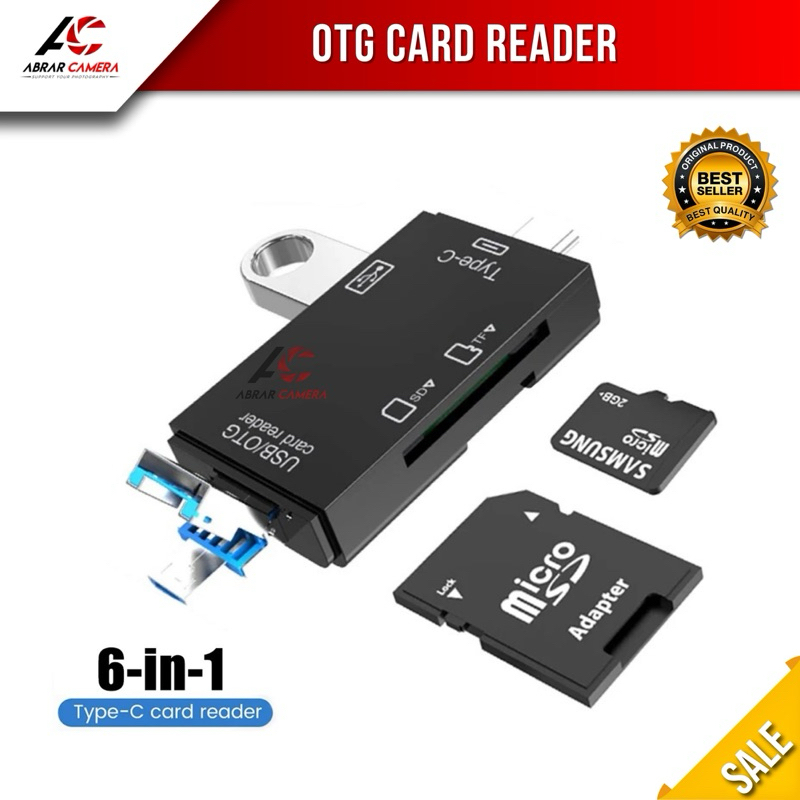Jual Card reader 6 in 1 OTG USB 2.0 480mbps Type C Micro USB Memory ...