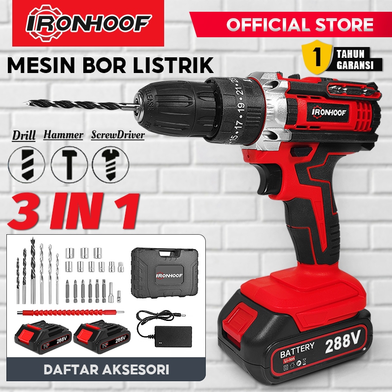 Jual 288V Mesin Bor Listrik Bor Baterai Bor Tanpa Kabel Bolak Balik Bor ...