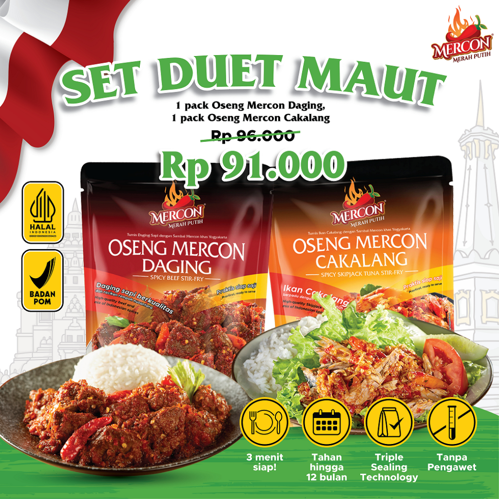 Jual Mercon Merah Putih Set Duet Maut Oseng Mercon Daging