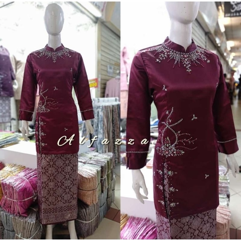 Jual Set baju kurung Melayu mix Payet model rosalie // baju kurung best ...