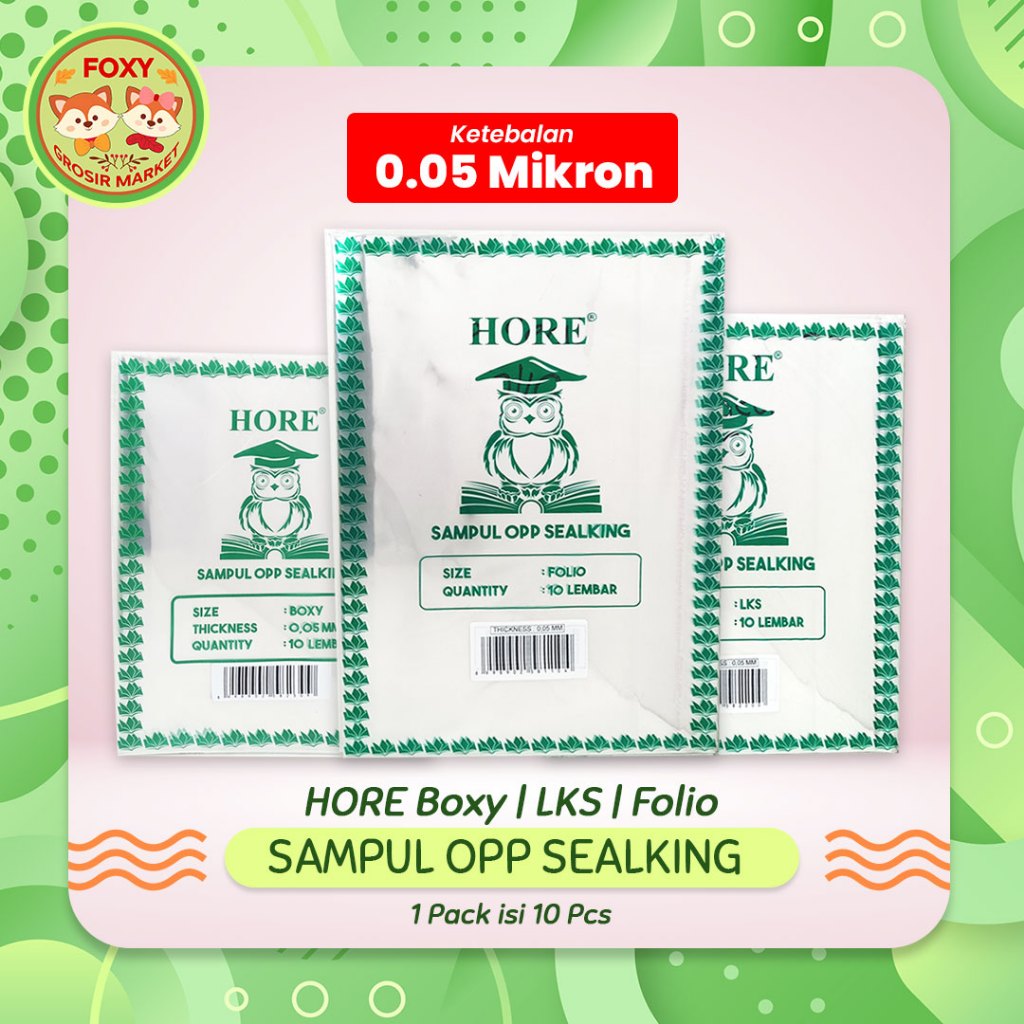 Jual Hore Sampul Opp Sealking Lks Folio Boxy 10 Lembar Sampul Buku