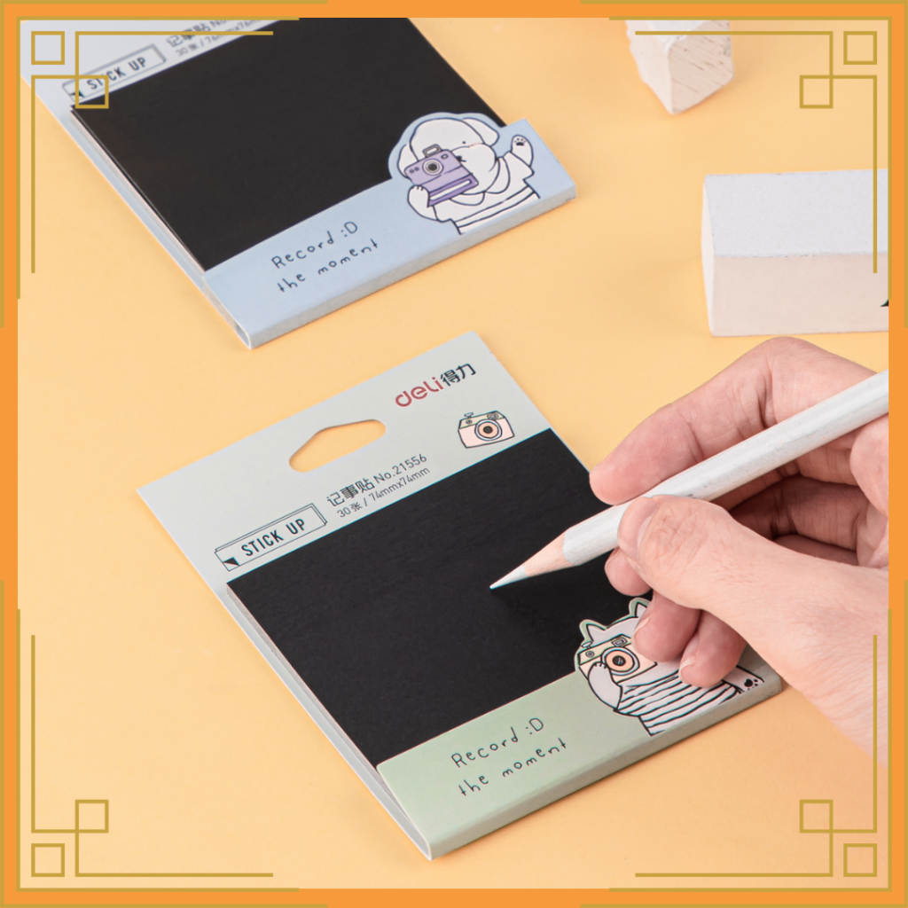 Jual DELI sticky notes hitam 21556 | Shopee Indonesia