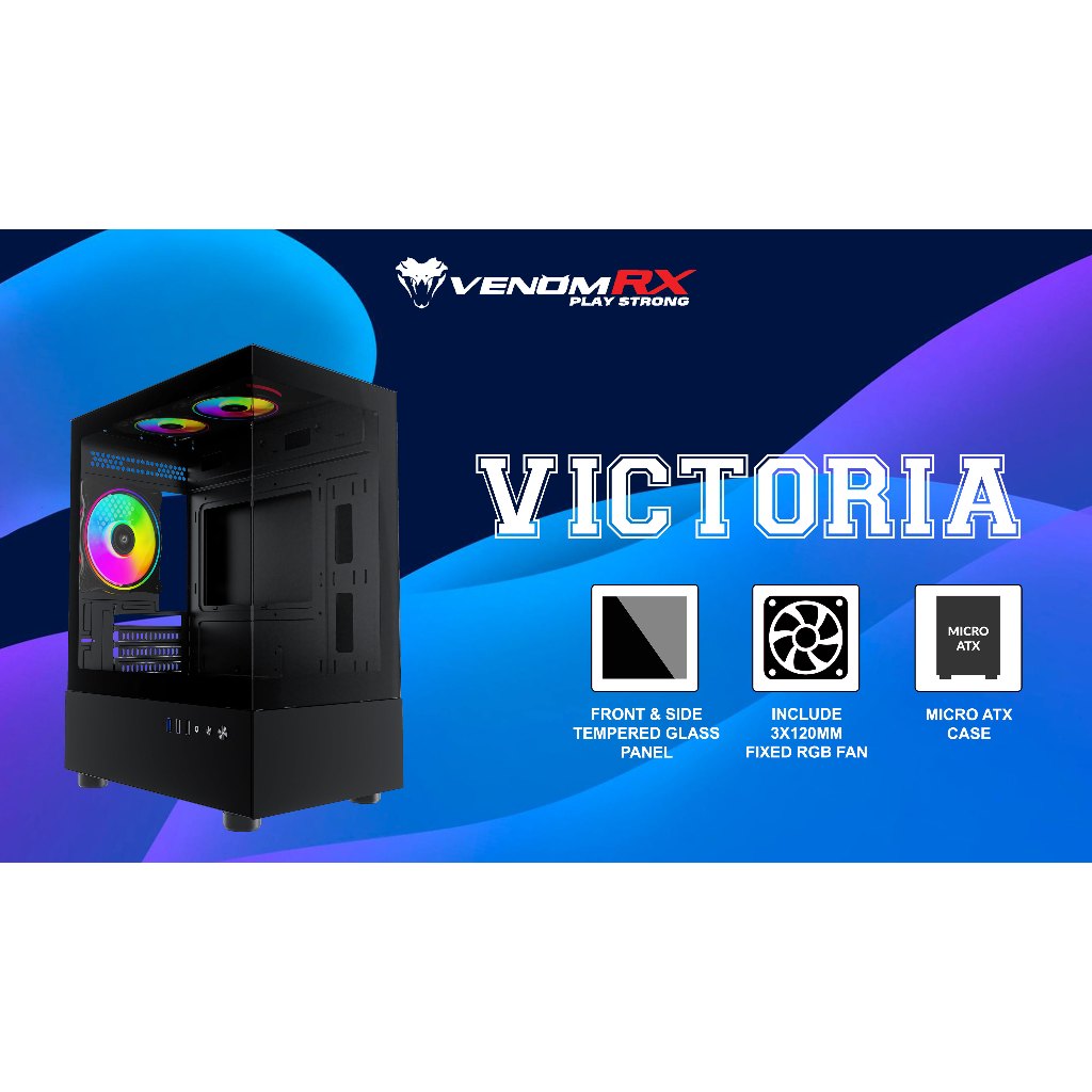 Jual Venom Rx Case Victoria - 3 Fan ARGB Venomrx Tempered Casing ...