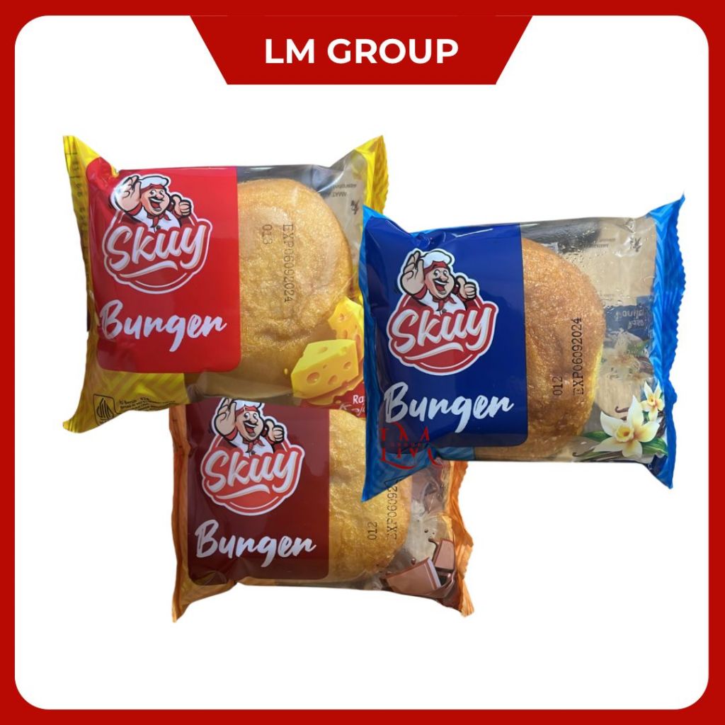 Jual Skuy Burger Roti Rasa Keju/Vanilla/Cokelat @52gr | Shopee Indonesia
