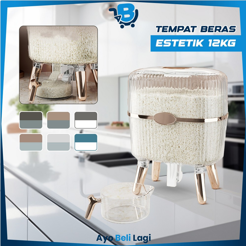 Jual Rice Box Storage Dispenser Beras 12KG Tempat Beras Estetik / Kotak ...
