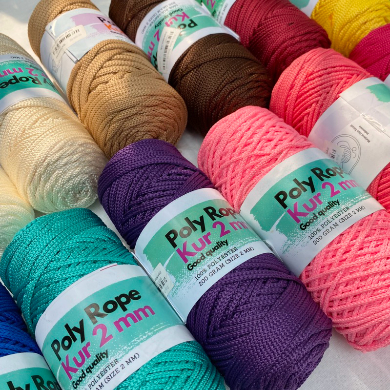 Jual Benang Rajut Polyester Poly Rope / Tali Kur 2 MM | Crochet ...