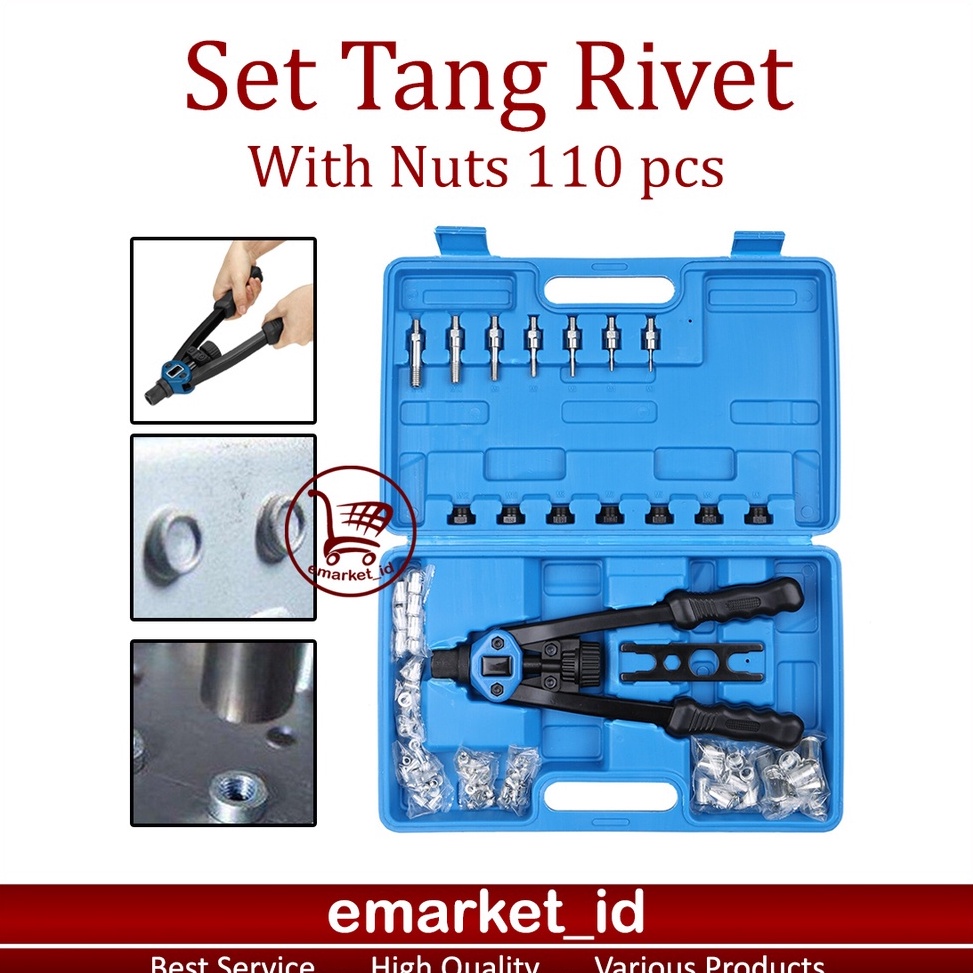 Jual KODE C3G4 Set Tang Rivet With Nuts 11 Pcs Manual Alat Pasang Mur ...