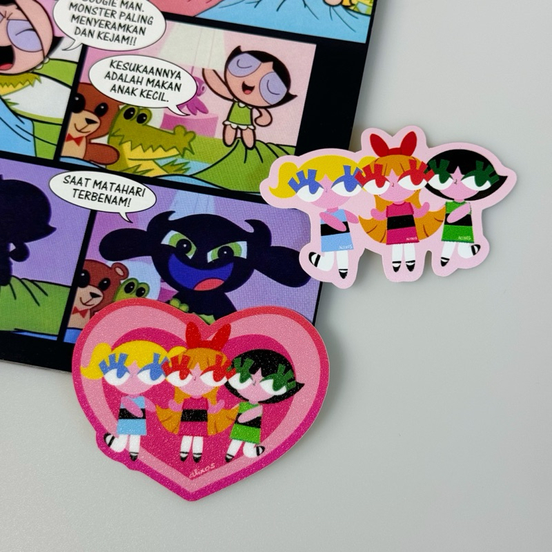 Jual Powerpuff Girls Saves The Day Glitter Diecut Sticker Alixos Ppg