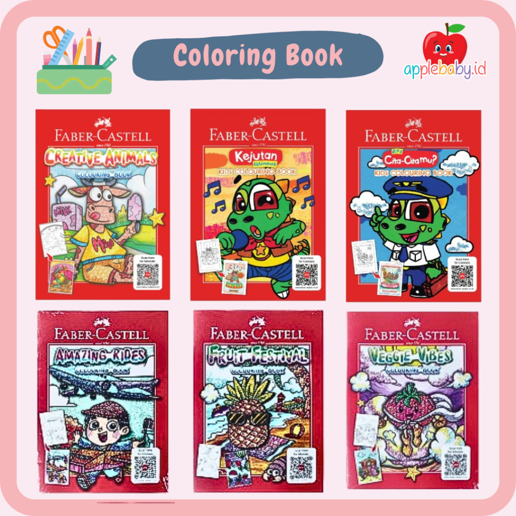 Jual Buku Mewarnai Faber Castell Untuk Anak Berbagai Motif - Colouring ...