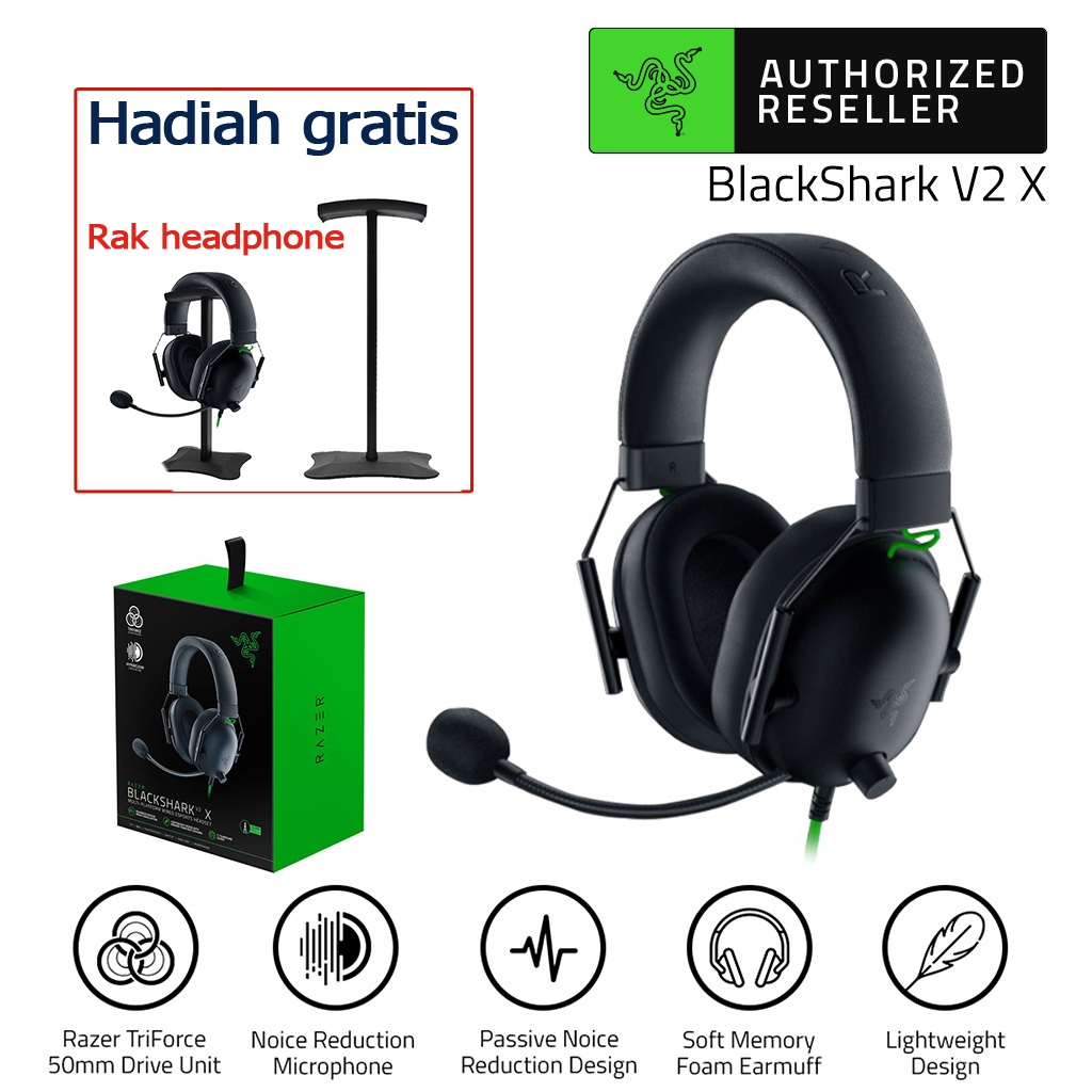 Gambar produk Razer blackshark V2X Headset Gaming Suara Sekitar dengan Mikrofon Peredam Kebisingan 6