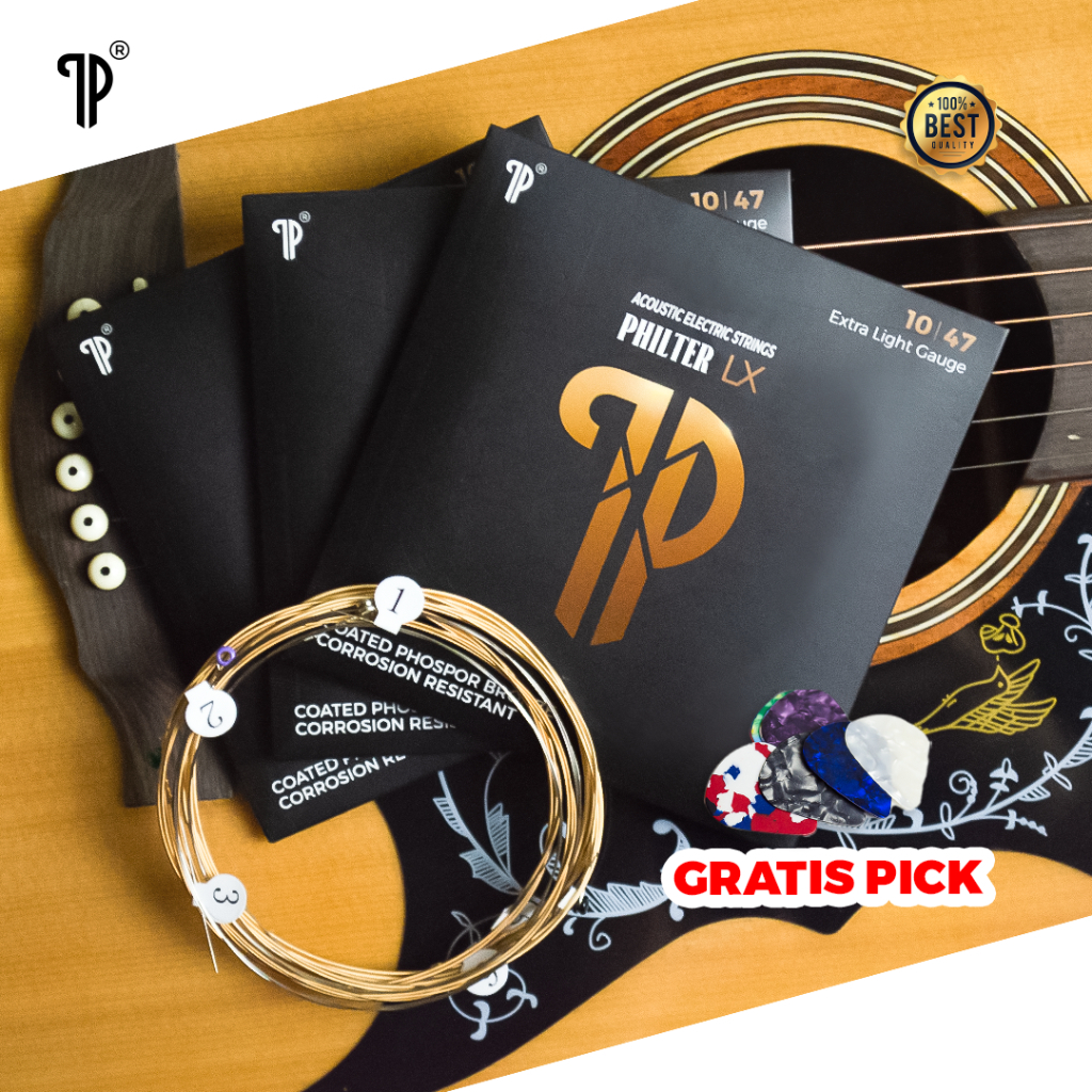 Jual Senar Gitar Akustik String Anti Karat PHILTER ORIGINAL Phospor 