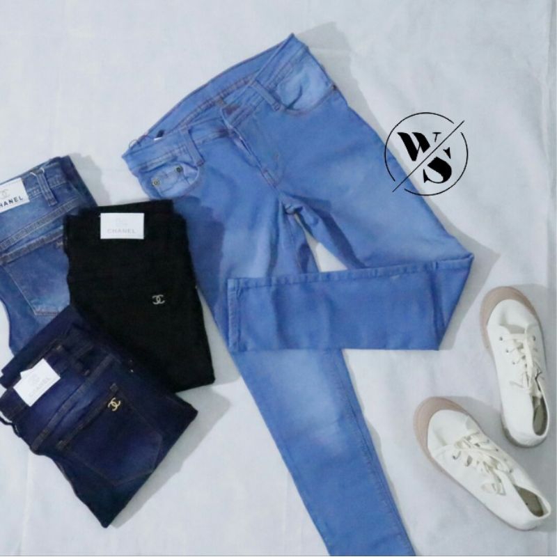 Jual Jeans Wanita Panjang /Soft Jeans Skinny size 27 38 [PREMIUM - Main Image