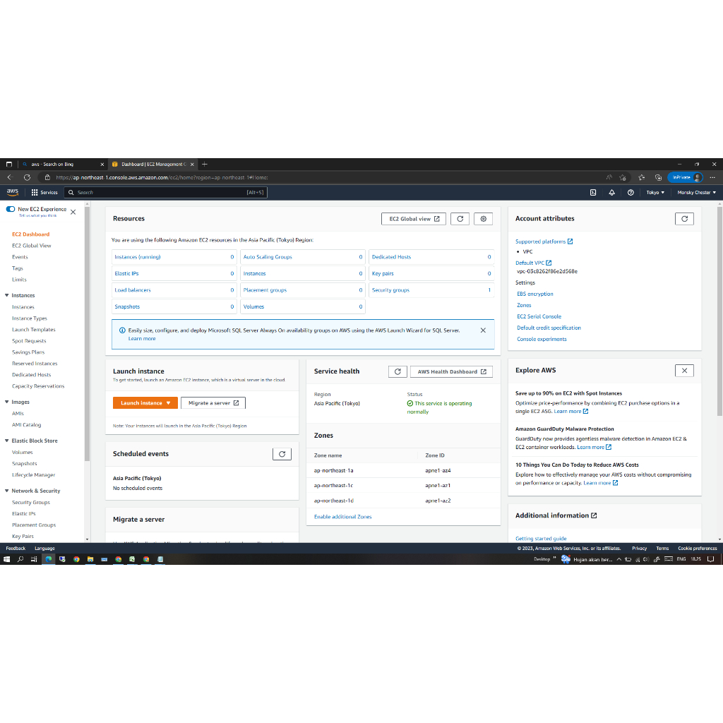 Jual akun aws amazon free tier 1 tahun full region unlock 8 core