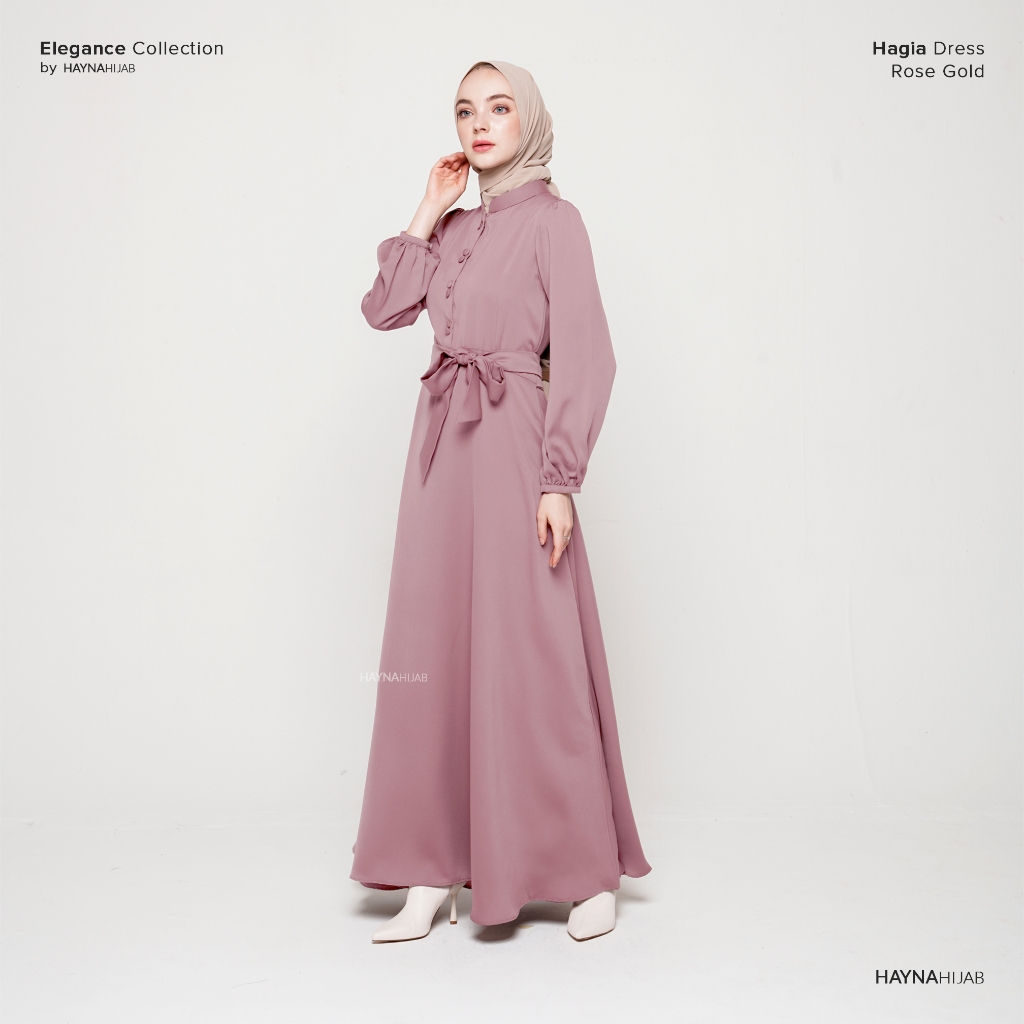 Jual HAYNA Hagia Dress (Rose Gold) Dress Kondangan Daily Dress