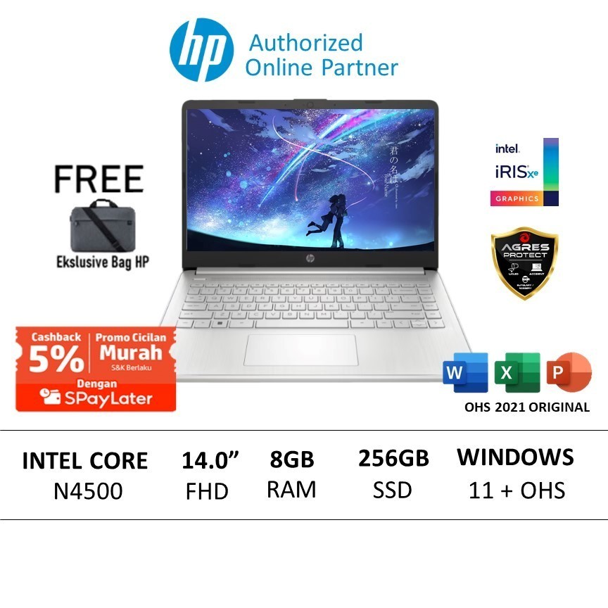 HP Laptop 14s-DQ3110TU with Intel N4500 processor and 4GB RAM