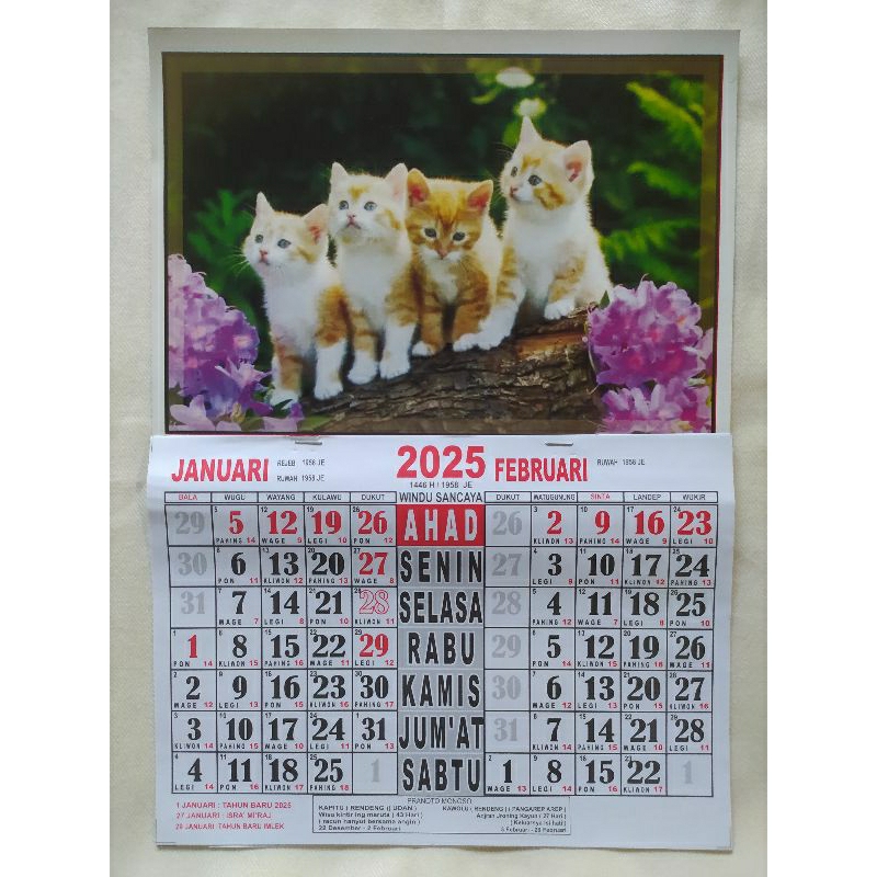 Jual GROSIR : Kalender 22024 dan 2025 | Kalender Wuku Kecil 2025