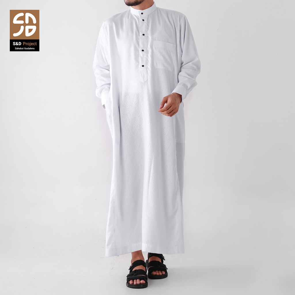 Jual S&D Project Gamis Jubah Bahan Wolfis Embos Motif Jumbo Lengan