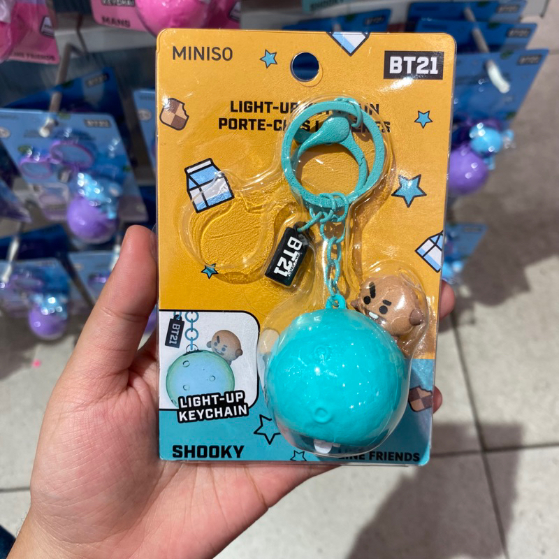 Jual Gantungan Kunci Lampu BT21 Light Up Keychain Miniso x BT21